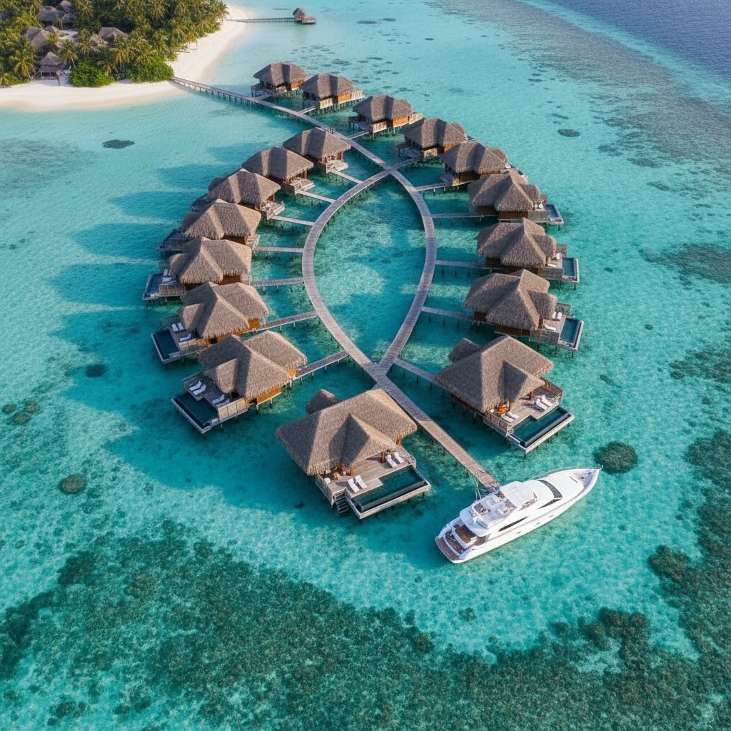 モルディブの水上ヴィラ
