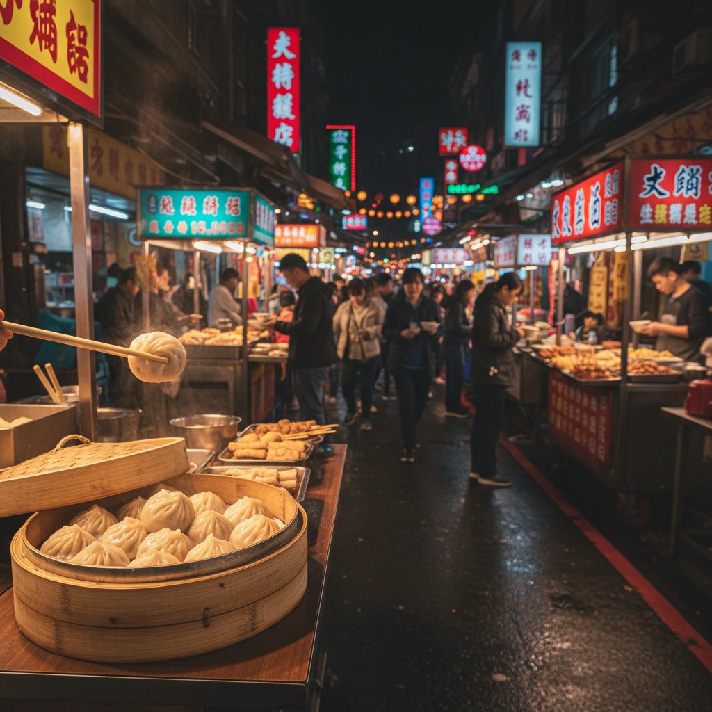 台北の夜市と小籠包