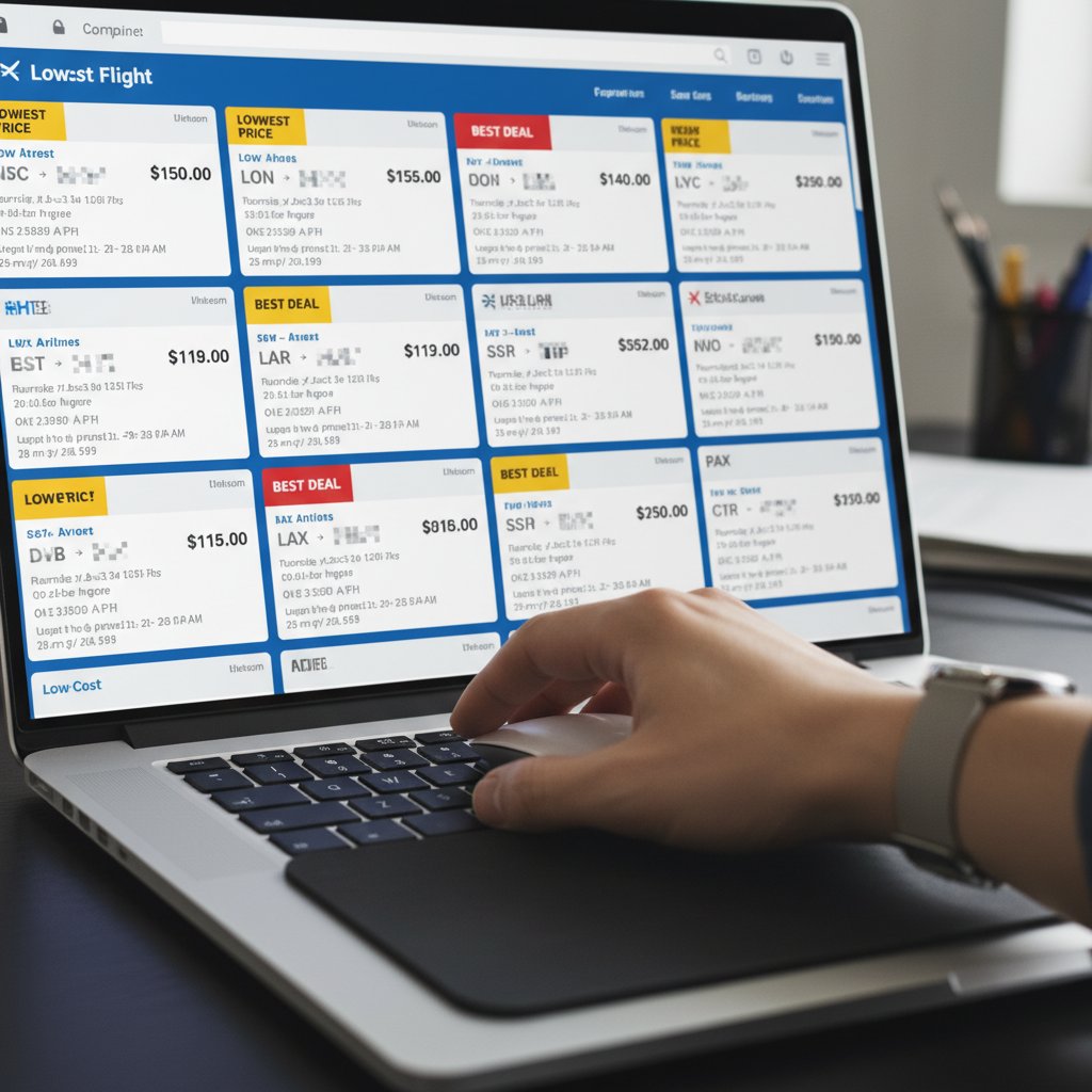 航空券の比較検索画面