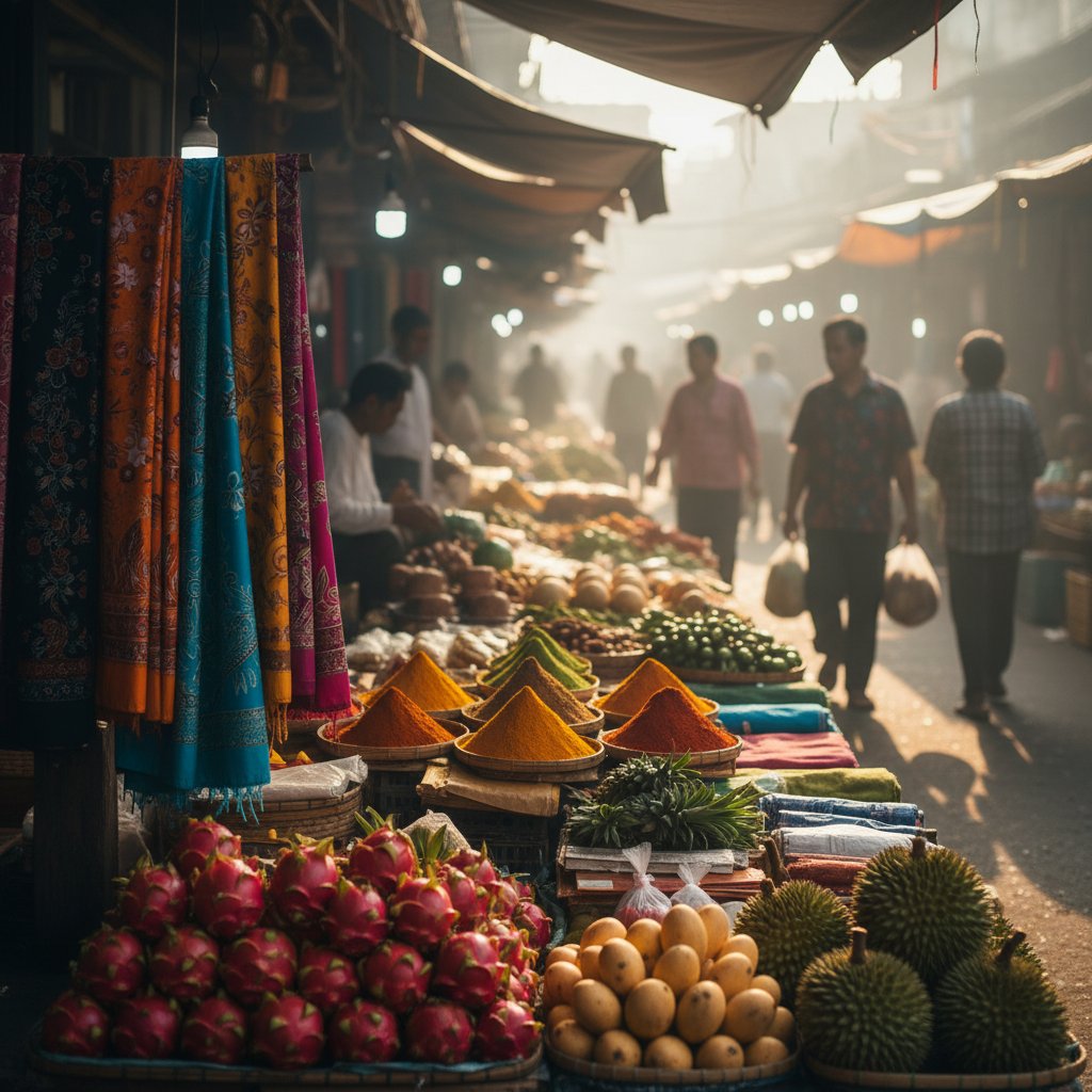 活気あるアジアのローカルマーケット